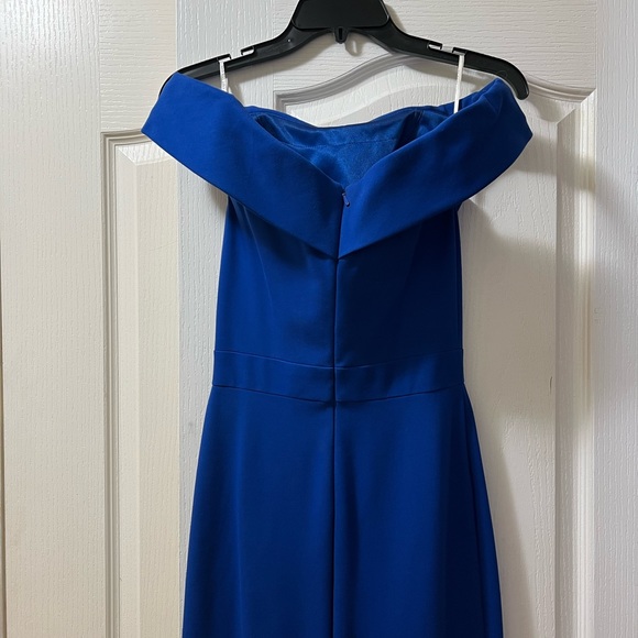 Sherri Hill Blue Off the shoulder dress - Picture 2 of 6